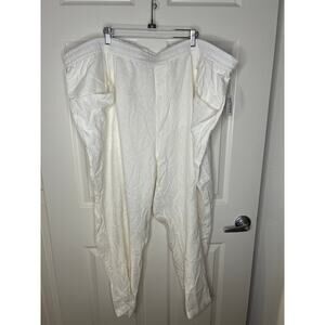 Old Navy Women's Linen Blend Elastic Waist Drawstring Pants Ivory NEW ~ Size 4X